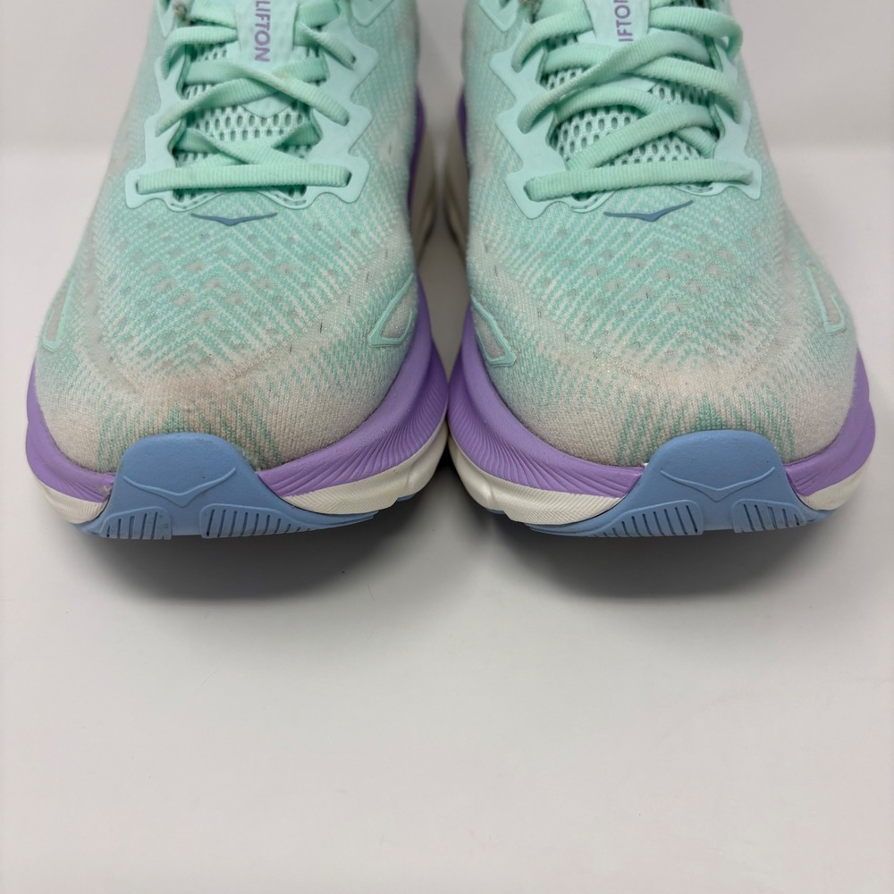 Hoka Clifton 9 Womens Size 10 Blue Green Purple Athletic Running Shoes Sneakers - Picture 4 of 8